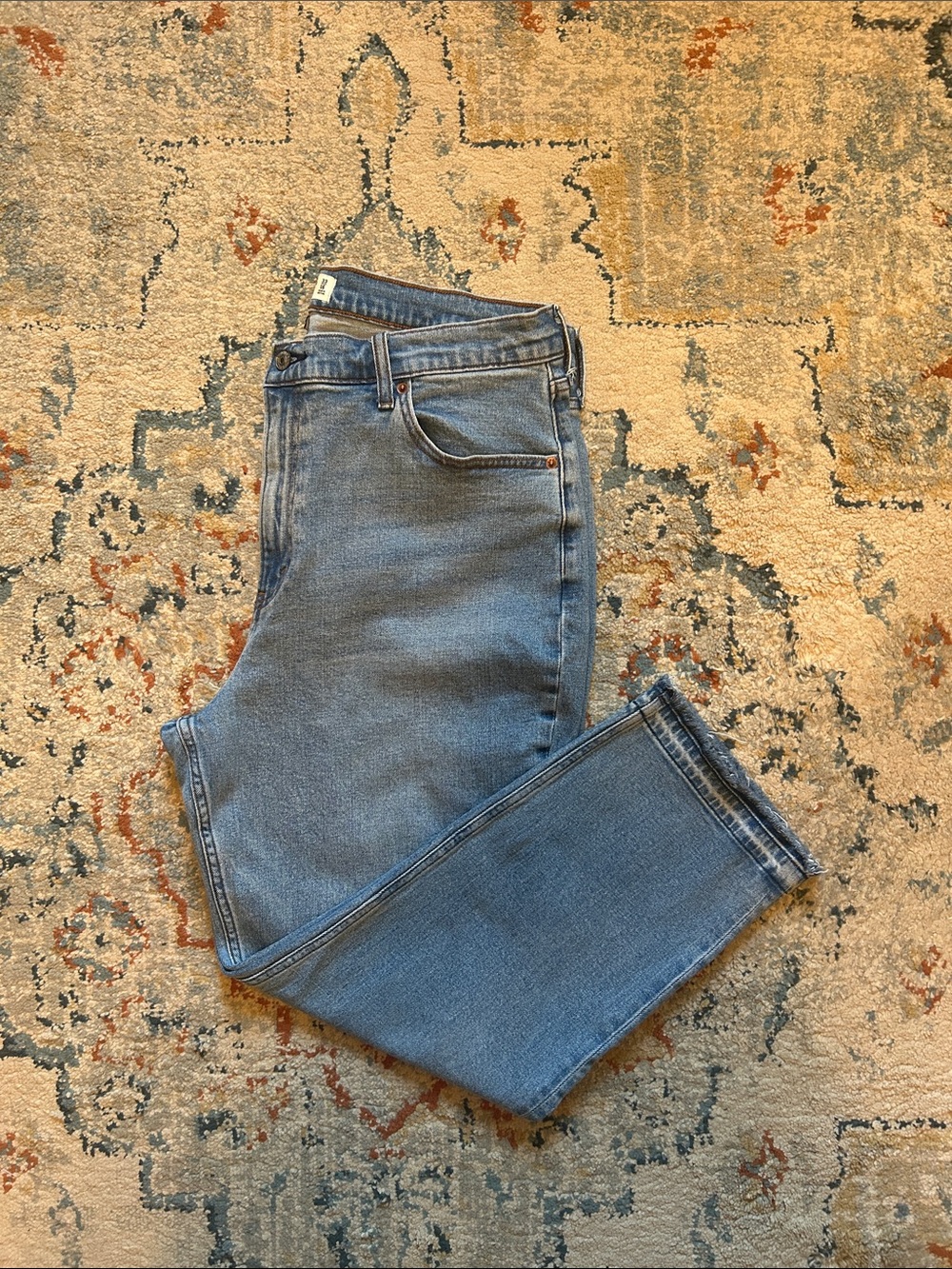 Abercrombie & Fitch Curve Love Ultra High Rise Ankle Straight Jeans Frayed Hem